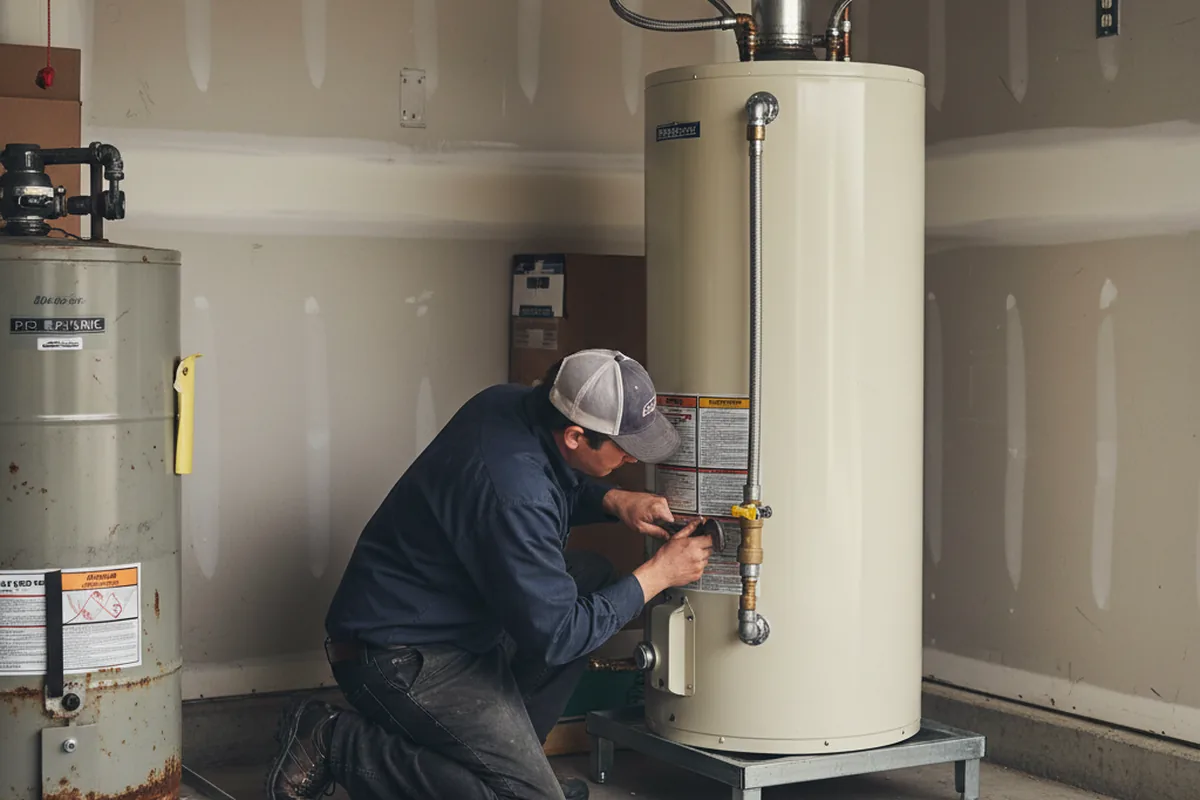 Water heater and shutoff valve replacement in North Reading