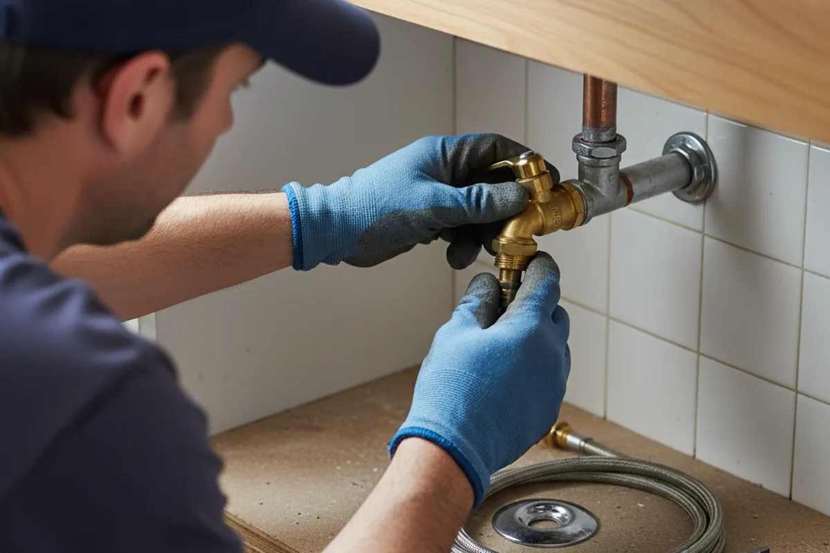 Shutoff valve and fitting work during Faucet and Fixture Repair in North Reading